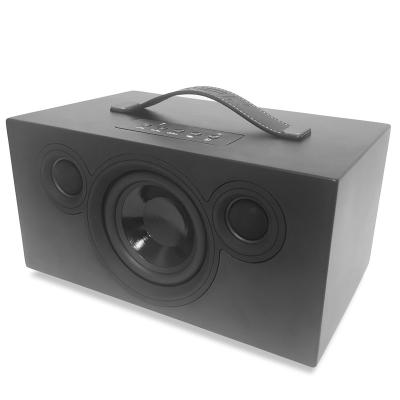 China 55Hz - 20KHz Woden Portable Bluetooth Speaker Built In Big Volume Battery for sale