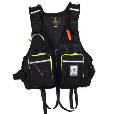 China Oxford Cloth Life Jacket Multi-Pocket Fishing Vest With Water Bottle Holder Ideal For Fishing, Kayaking, Sailing And Water Sports for sale