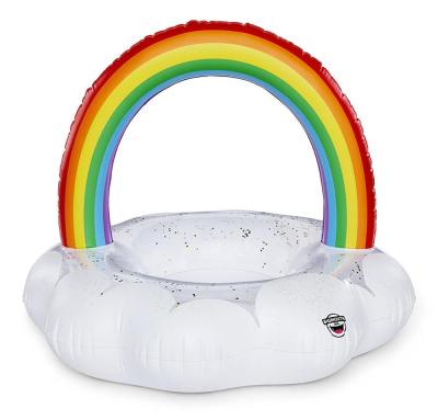 China Ring Cloud Water Buoy Adult PVC Row Mount Inflatable Water Ring Rainbow Swim Super Floating Unicorn for sale