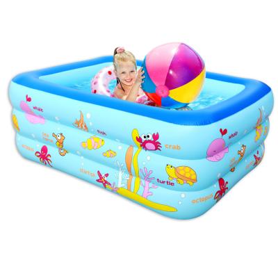 China 150cm Family Kids Grass Swimming Pool Inflatable Convenient Folding Outdoor Baby Swim Pool 2-3 People for sale