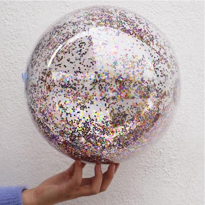 China Squeezable Manufacturers Spot Hot Direct Sales INS Glitter Beach Ball Pool Floating Outdoor Toy Ball for sale