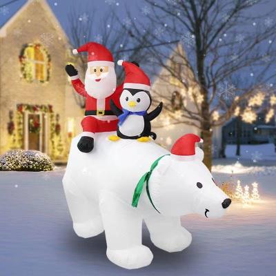 China Nylon Or PVC Tarpaulin New Christmas 7 Feet Inflatable With Outdoor Party Christmas Lights Inflatable Yard Ornament for sale