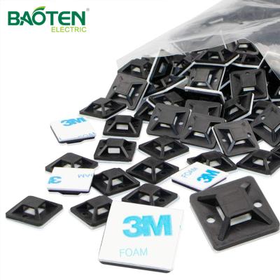 China BAOTENG Heat Resistant Cable Tie Holder Base Self Adhesive Nylon Cable Tie Mounts à venda