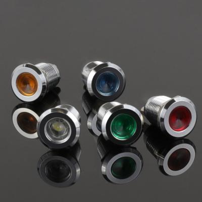 Κίνα Waterproof Stainless Brass/Nickel Plated Steel LED Metal Signal Lamp Panel Mount 22mm 12v Led Indicator Lamp Switch AC Indicator Light προς πώληση