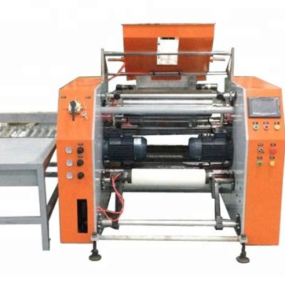 China High Output Automatic Food Stretch Film Slitter Rewinder Machine Pre-stretch Film Rewinder Te koop