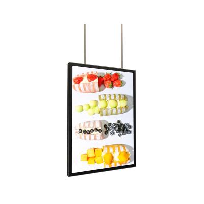 China Advertising Display 2023 Hot Popular top hanging poster changeable double side Hanging magnetic light box for sale