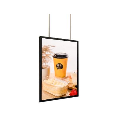 China Advertising Display High Quality double sided led light box rechargeable slim led a Hanging magnetic light box for sale