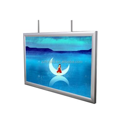 China Advertising Display Snap frame ultra slim light box sign aluminum poster frame ultra thin advertising led double sided hang light box for sale