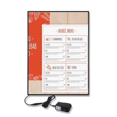 China Advertising Display Customize Styles Restaurants Menu Tempered Glass Light Box For Advertising Poster Frame Illumination Billboard LED Light Box for sale