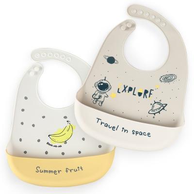 China BPA free 2022 Bpa free wholesale custom food grade baby bib babador waterproof waterproof feeding silicone for sale