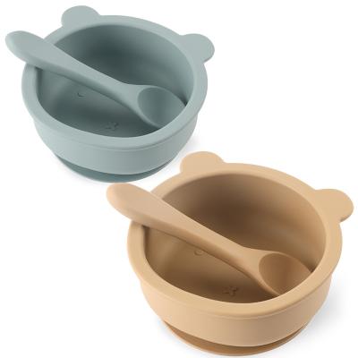 China Minimalist TongYan 2022 New Deign Custom Packing Silicone Anti Puddle Kids Salad Suction Food Baby Feeding Bowl for sale