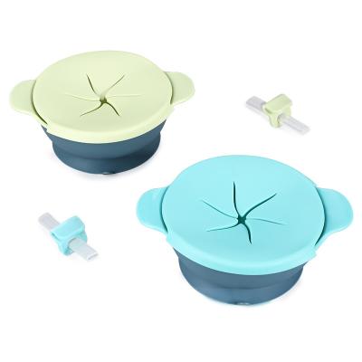 China TongYan Reusable Non Spill Bpa Free Suction Eating Food Insulated Silicone Baby Feeding Bowl for sale