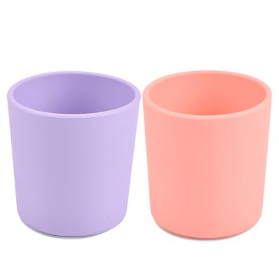 China Hotel Home Restaurant TongYan Non Spill Leakproof Straw Water Training Drinking Sippy Silicone Baby Feeding Cups for sale