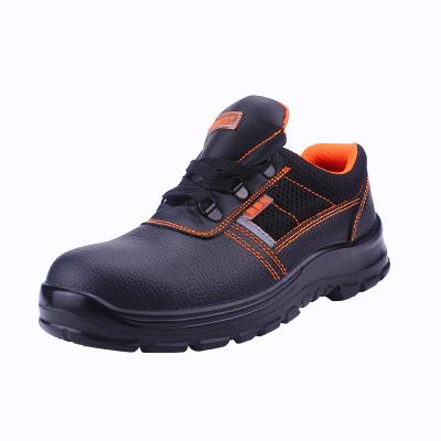 China ESD Steel Toe Sports Safety Shoes Water Resistant Anti-skid Cow Leather Mid Cut Lightweight Sneakers for sale