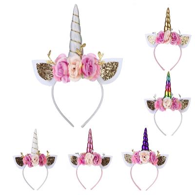 China New Popular Kids Unicorn Headband Colorful Design Hair Bands For Baby Hair Accessories for sale