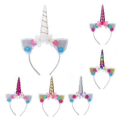 China Popular Unicorn Lace Headband For Party Hair Bands For Baby Hair Accessories for sale