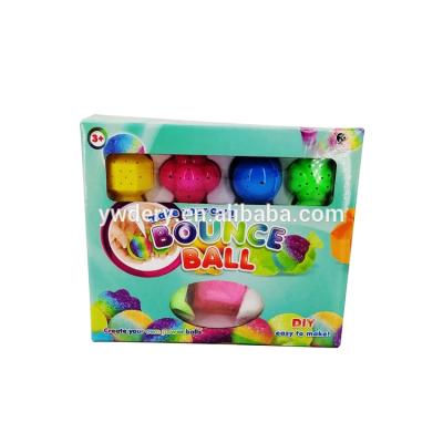 China Amazon Hot Selling Soft Toy STEM Toys Bouncing Ball Mud Making DIY Kit Toys Education Toys Bouncing Ball With Paper Card Inside for sale