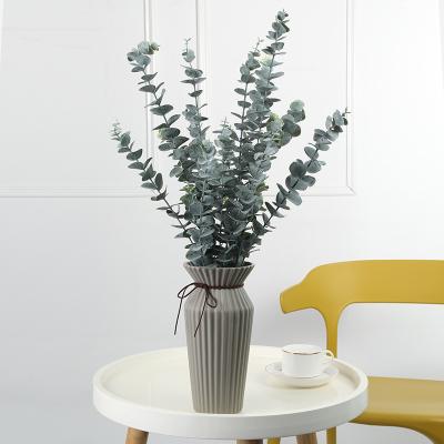 China Home Hotel Decoration BinRui Artificial Flower 5-Branch Eucalyptus Blow Freeze DIY Bouquet For Decorative Gardening Plants Wedding Office Decor Home for sale