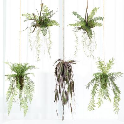 China New Arrivals Minimalist Custom Fabric Green Plants Hanging Faux Plants Decoration Artificial Green Plants Home Decoration Pieces for sale