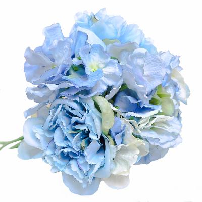 China High Quality Silk Bouquet Round Color Wedding Decoration Artificial Flower Artificial Flowers Lowers for sale