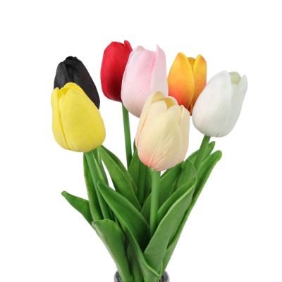 China Real Touch Tulips Decoration Artificial Flower Mini Tulip Artificial Flowers Cheap Artificial Flower Wholesale Tulip Minimalist for sale