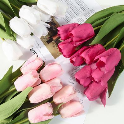 China Wholesale Real Minimalist Tulip Artificial Flowers Single Touch Arrangement For Fabric Wedding Home Decoration Pieces for sale