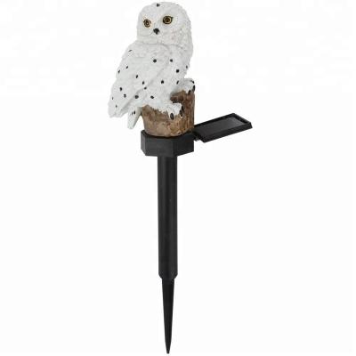 China Resin Minimalist Solar Garden Lights Outdoor Decorative Owl Solar LED Lights With Stake for sale