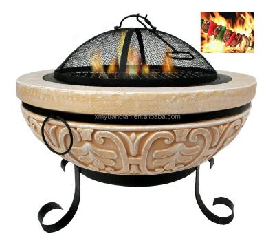 China 2017 Free Sample Wood Burning Outdoor Custom Size MgO Garden BBQ Stocked Steel Fire Bowl With Screen And Cover for sale