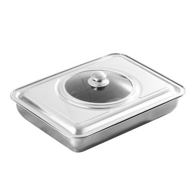 China Viable Wholesale Fine Quality Tray Cooking Kitchen Square Baking Stainless Steel Plate for sale