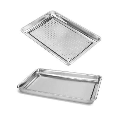 China Hot Selling Stainless Steel Viable Tray Square Rice Plate Metal Serving Good Quality for sale