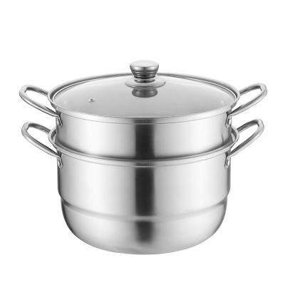 China Top Quality Sustainable American Style 2 Layers Stainless Steel Food Steamer Pot With Lid for sale