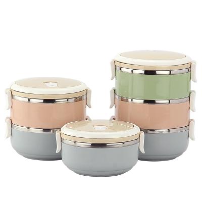 China Wholesale Cheap Hot Sale Heatable Round Bento Food Containers Lunch Box Stainless Steel for sale