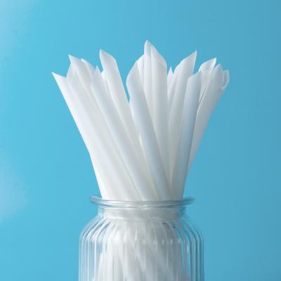 China Juice Eco Compostable Biodegradable 6mm PLA Disposable White Drinking Straws For Restaurants And Birthday Party Bar for sale