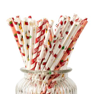 China Party Supplies Eco Friendly Colorful Party Supplies Biodegradable Custom Design Paper Drinking Straws for sale