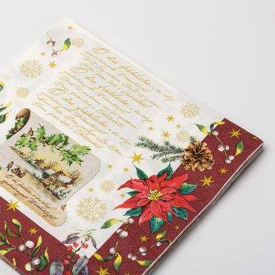 China Holiday Christmas Napkins Paper Napkins Home Disposable Napkin 2ply Printed Party Celebration Decorative Paper Table Napkin for sale