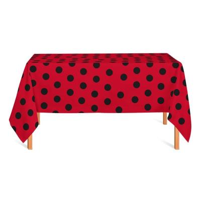 China Eco-friendly Dot Red Dot Tablecloths PEVA Table Cover Disposable Custom Tablecloths Home Birthday Party For Kids for sale