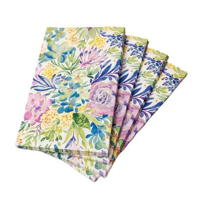 China Home Eco Friendly Spring Party Supplies Flower Decoration Party Napkins Tableware Disposable Paper Napkins for sale