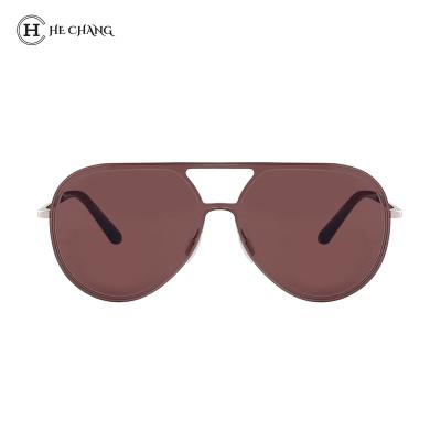 China Latest Metal Logo Sunglasses For Men Women Custom HeChang Fashion OEM Design Pilot Sunglasses 2022 New for sale