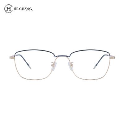 China HeChang OEM Color Computer Reading Glasses Metal Clear Square Eyeglasses Anti-bluish Glasses Anti-bluish Glasses Wholesale for sale