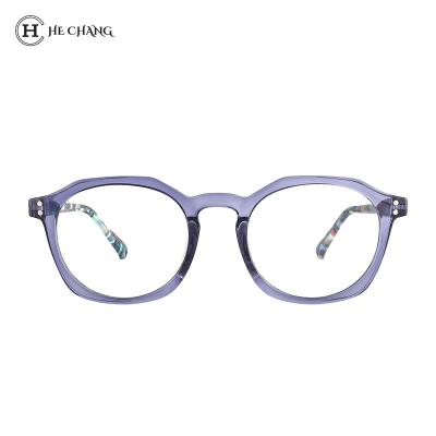 China HeChang 2021 Fashion Anti-blue Women Purple Anti-blue Light Glass PC Frame OEM Blocking Computer Optical Glasses for sale