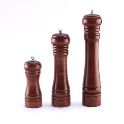 China Viable Factory Sustainable Logo Custom Salt and Pepper Grinder Set Wooden Pepper Grinder For Kitchen for sale