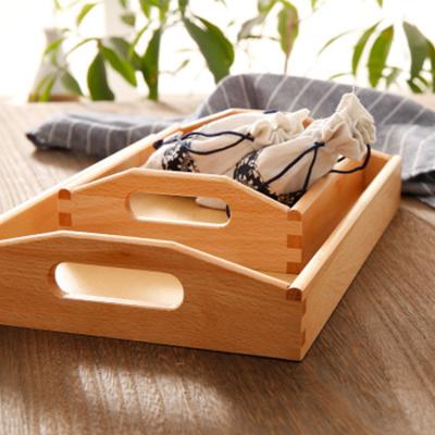 China Chinese Custom Size Maple Pine Wood Factory Direct Selling Cutlery Tray Wooden Tray for sale