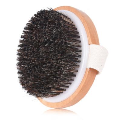 China All Natural All Natural Bristle Dry Skin Natural Black Wooden Body Brush With Good Handle for sale