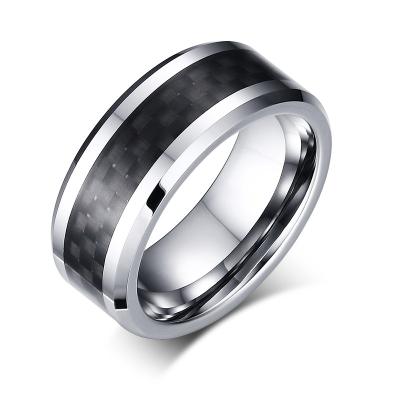 China Hiphop Europe And America Tungsten Ring 8MM Fashion Designs Gold Rings For Men for sale