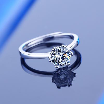 China TRENDY Women's Jewelry Fashion Adjustable 925 Couples Rings Women's Silver Wedding Ring for sale