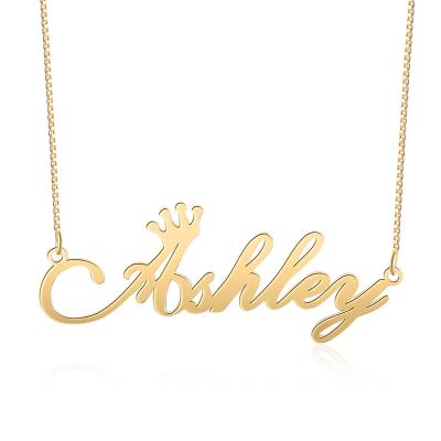 China Wholesale FASHIONABLE Pendant Jewelry 14k 18k 24k Silver Stainless Steel Thin Gold Stainless Steel Custom Personalized Name Necklace Letter for sale