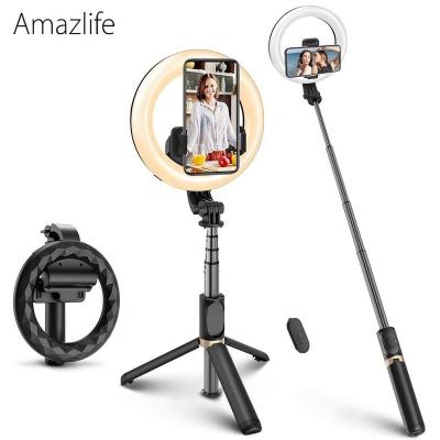 China Mini Amazlife Q07 Mobile Phone Selfie Ring Light Tik Tok Small LED Fill Light Board with Tripod Stand for sale