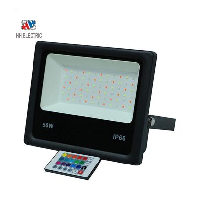 China Smart Remote Control Waterproof Garden Spotlight IP65 IP66 IP67 RGB Color Changing LED Flood Light for sale