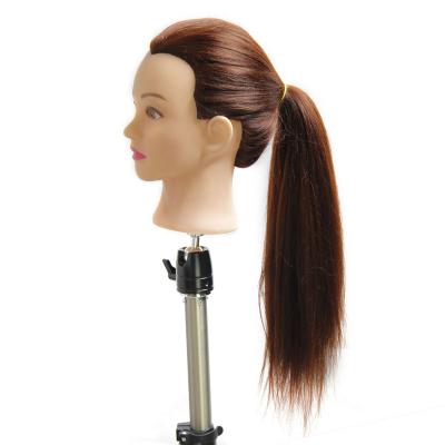 China Beautiful Hairdressing School Factory Mannequin Head Hair Styling 100% Synthetic Fiber Hair Cosmetology Doll Training Head for sale