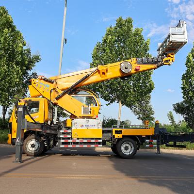 China 32m Bucket Truck Aerial Working Platform Truck telescopic boom Mounted High-altitude Operation Truck 4 - 6L for sale